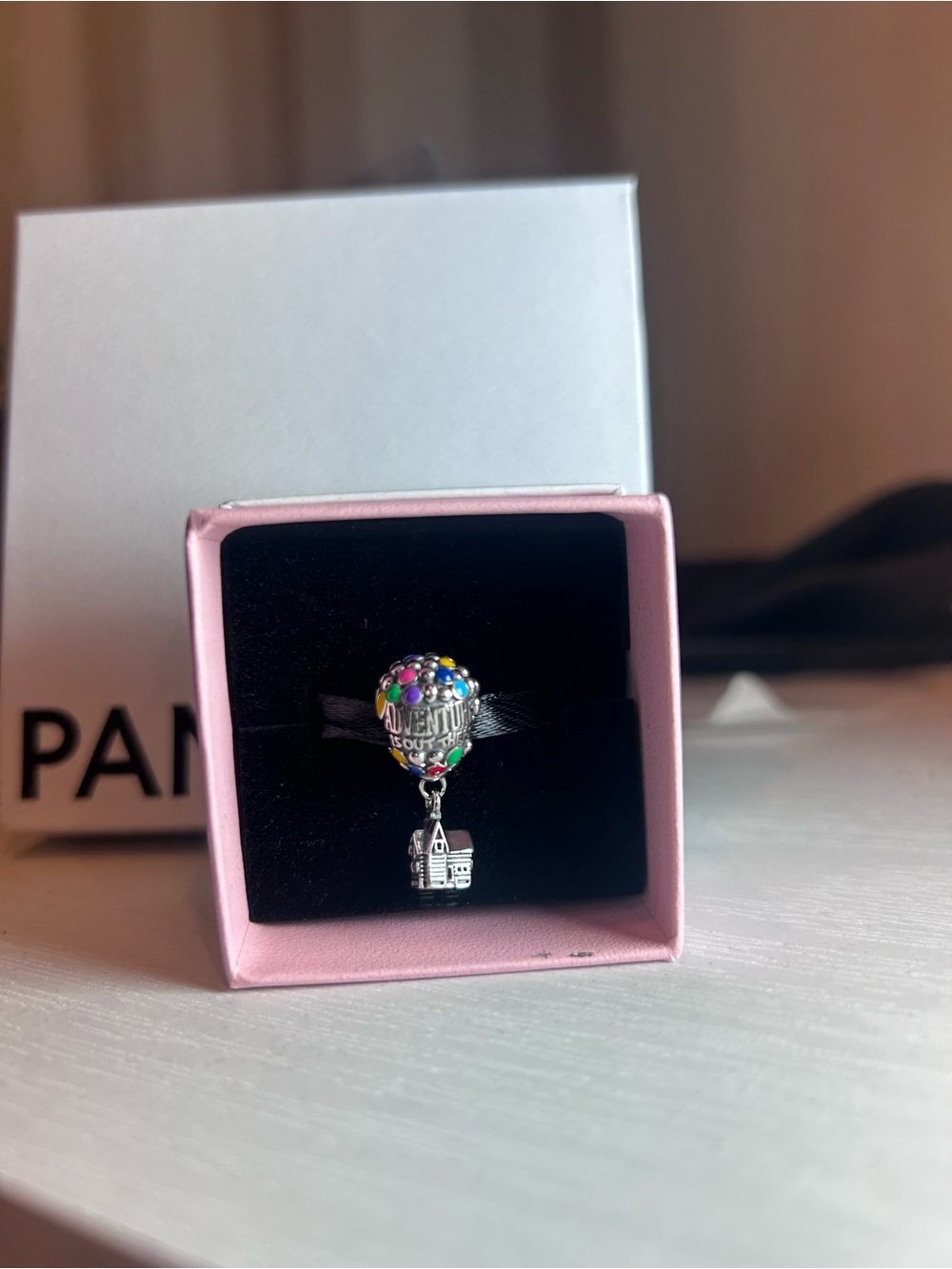 Colorful Hot Air Balloon Charm with House Dangle 🎈